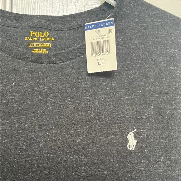 Polo by Ralph Lauren Black Heather Crewneck Tee with White Pony - Picture 2 of 3